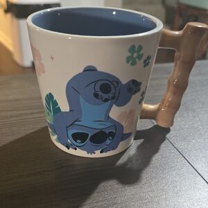 DISNEY STITCH AND ANGEL BAMBOO HANDLE MUG